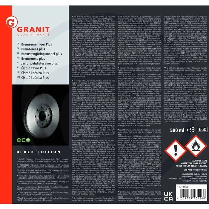GRANIT BLACK EDITION Bremsenreiniger Plus, 500ml