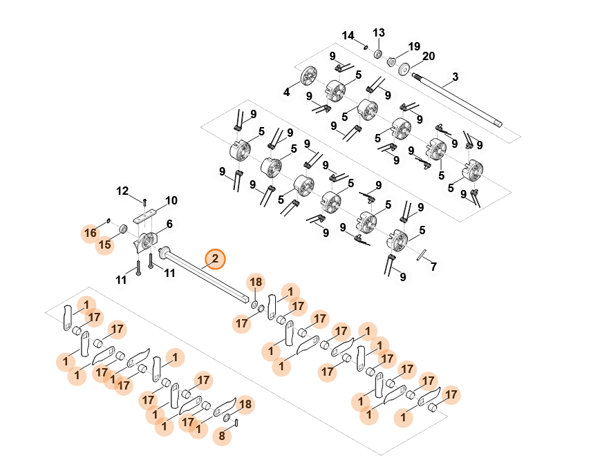 Messerwelle kpl. für RLA 240