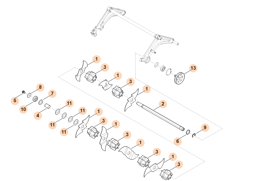 Messerwelle kpl. für RL 540